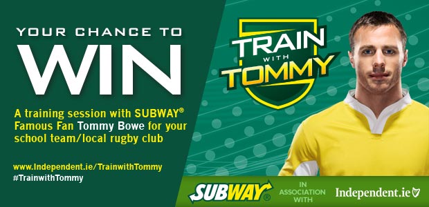 WIN! A training session with Tommy Bowe and €2k worth of rugby gear WIN! A training session with Tommy Bowe and €2k worth of rugby gear