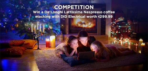 Win a De'Longhi Lattissima Nespresso coffee machine with DID Electrical worth €299.99