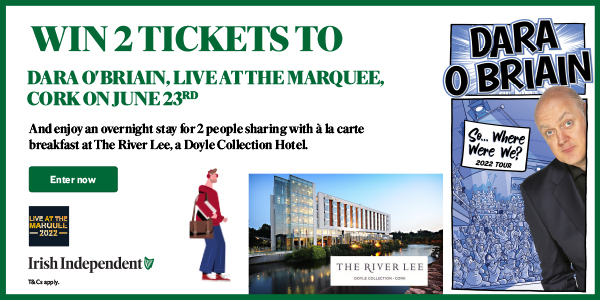 Dara O'Briain Live at the Marquee plus hotel stay competition