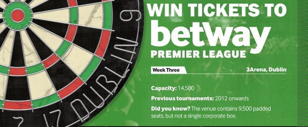 WIN tickets to Betway Premier League Darts on Thurs in Dublin